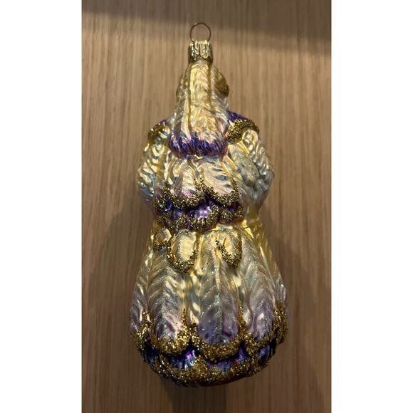 Patricia Breen Large Plumed Santa Claus Lavender Christmas Holiday Tree Ornament - Picture 10 of 10